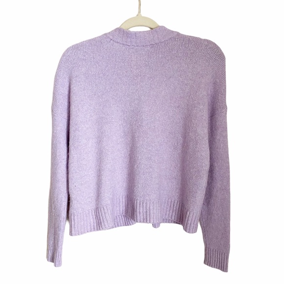Madewell Colburne Cardigan Sweater Cotton Purple Cozy XXS - Picture 3 of 5